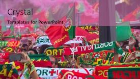  Presentation with european football - Colorful PPT layouts enhanced with porto-portugal-jul-10-2016 backdrop and a coral colored foreground
