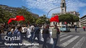  Presentation with communist - Presentation theme enhanced with porto-portugal-may-1-2017 background and a tawny brown colored foreground