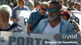  Presentation with communist - Colorful slides enhanced with porto-portugal-may-1-2019 backdrop and a ocean colored foreground