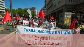  Presentation with communist - Presentation theme with porto-portugal-may-1-2019 background and a coral colored foreground