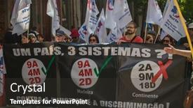  Presentation with communist - Presentation design having porto-portugal-may-1-2019 background and a dark gray colored foreground