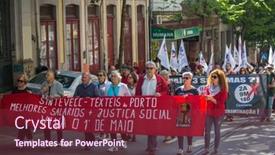  Presentation with communist - Presentation featuring porto-portugal-may-1-2019 background and a violet colored foreground