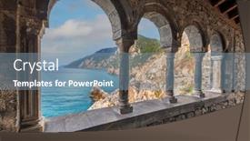 Presentation with coastal - Presentation having porto-venere-italy-coastal-views background and a  colored foreground