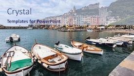  Presentation with marina - Presentation having porto-venere-marina-in-italy background and a sky blue colored foreground