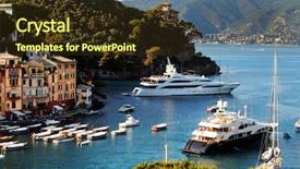 Presentation with coast - Amazing presentation theme having portofino village ligurian coast italy backdrop and a tawny brown colored foreground