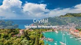  Presentation with coast - Amazing theme having portofino-village-on-ligurian-coast backdrop and a teal colored foreground