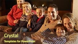  Presentation with generation - Cool new presentation design with portrait 3 generation family backdrop and a tawny brown colored foreground