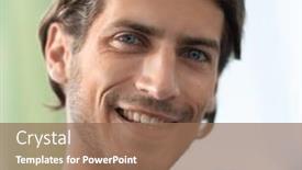  Presentation with successful - Slide deck with portrait-a-successful-modern-guy background and a coral colored foreground