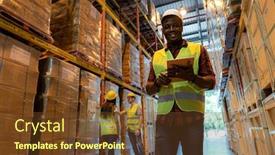  Presentation with black business - Amazing presentation theme having portrait-african-black-warehouse-supervisor backdrop and a tawny brown colored foreground