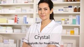  Presentation with pharmacist - Amazing PPT theme having pharmacy practice - portrait american pharmacist at work backdrop and a  colored foreground