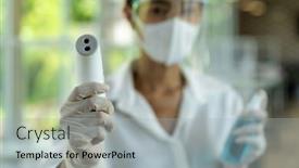  Presentation with normal - PPT theme consisting of portrait-attractive-asian-waitress-wear background and a light gray colored foreground