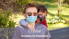  Presentation with outdoors - PPT theme enhanced with portrait-brothers-outdoors-in-park background and a gray colored foreground