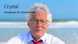  Presentation with formal - Theme with portrait business man in formal background and a light blue colored foreground