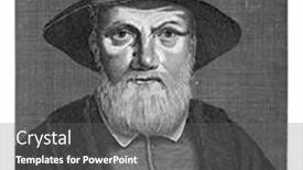  Presentation with artist - PPT theme with portrait-bust-from-the-front background and a gray colored foreground