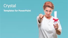  Presentation with certificate - Theme featuring portrait certificates - senior caucasian woman holding degree background and a light blue colored foreground