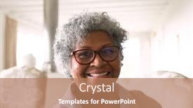  Presentation with portrait happy family smiling - Presentation design consisting of portrait-close-up-of-happy background and a coral colored foreground