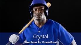  Presentation with baseball team - Audience pleasing PPT theme consisting of portrait-close-up backdrop and a navy blue colored foreground