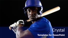  Presentation with team player - Beautiful presentation featuring portrait-close-up backdrop and a navy blue colored foreground