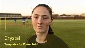  Presentation with rugby - Slides having portrait-close-up background and a tawny brown colored foreground