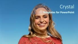  Presentation with wind energy close up portrait - Slide set with portrait-close-up background and a ocean colored foreground