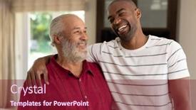  Presentation with father - Slides consisting of portrait-close-up background and a violet colored foreground