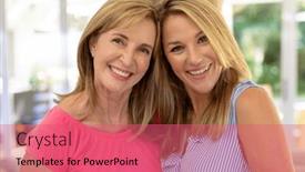  Presentation with heads - Presentation theme consisting of portrait-close-up background and a coral colored foreground