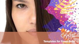  Presentation with digital art - Audience pleasing slides consisting of portrait-closeup-combined-with-colorful backdrop and a coral colored foreground