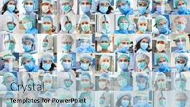  Presentation with team work nursing - Amazing slides having portrait-collage-of-doctors backdrop and a light blue colored foreground