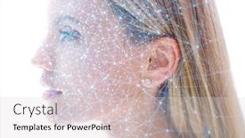  Presentation with digital - Colorful theme enhanced with portrait-combined-with-a-digital backdrop and a light gray colored foreground