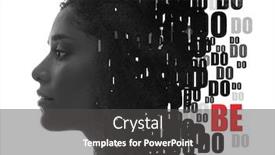  Presentation with digital - Slide deck with portrait-combined-with-a-digital background and a dark gray colored foreground