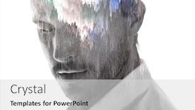  Presentation with digital tranforamtion - Cool new slide set with portrait-combined-with-a-digital backdrop and a light gray colored foreground