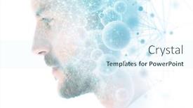  Presentation with digital - Slides enhanced with portrait-combined-with-a-digital background and a sky blue colored foreground