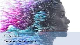  Presentation with digital - Slides having portrait-combined-with-a-digital background and a teal colored foreground