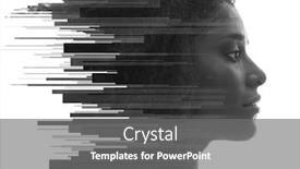  Presentation with problem solution 3d illustration - PPT theme enhanced with portrait-combined-with-a-digital background and a gray colored foreground