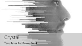  Presentation with digital - Beautiful presentation theme featuring portrait-combined-with-a-digital backdrop and a light gray colored foreground