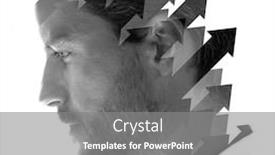  Presentation with biology fungi 3d illustration - PPT theme with portrait-combined-with-a-digital background and a gray colored foreground