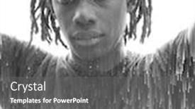  Presentation with digital - Beautiful presentation design featuring portrait-combined-with-a-digital backdrop and a gray colored foreground