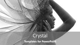  Presentation with digital - Amazing PPT theme having portrait-combined-with-a-digital backdrop and a gray colored foreground