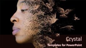  Presentation with abstract art - Audience pleasing presentation design consisting of portrait-combined-with-abstract-art backdrop and a wine colored foreground