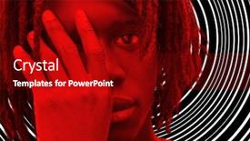  Presentation with graphics - Presentation with portrait-combined-with-digital-graphics background and a crimson colored foreground