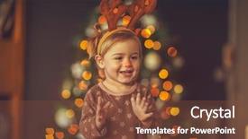  Presentation with baby tree - Slides featuring kid's christmas party background and a tawny brown colored foreground