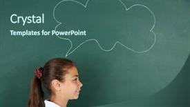  Presentation with naughty girl is standing - Colorful theme enhanced with portrait cute dreaming schoolgirl classroom - beautiful little girl standing near backdrop and a  colored foreground