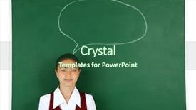  Presentation with blackboard - Cool new slide set with portrait cute dreaming schoolgirl classroom - beautiful little girl standing near backdrop and a  colored foreground