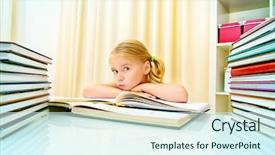  Presentation with old - Audience pleasing PPT layouts consisting of portrait cute dreaming schoolgirl classroom - five year old girl sitting backdrop and a  colored foreground