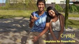  Presentation with lifestyle - Presentation design having portrait-for-lifestyle-design-outdoor background and a tawny brown colored foreground