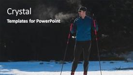  Presentation with forest winter - PPT theme with portrait-handsome-male-athlete background and a dark gray colored foreground