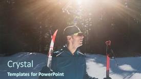  Presentation with forest winter - Presentation enhanced with portrait-handsome-male-athlete background and a  colored foreground
