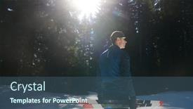  Presentation with winter forest - Presentation with portrait-handsome-male-athlete background and a ocean colored foreground