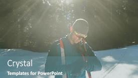  Presentation with forest winter - PPT theme with portrait-handsome-male-athlete background and a  colored foreground