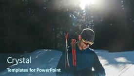  Presentation with forest winter - Presentation design having portrait-handsome-male-athlete background and a  colored foreground